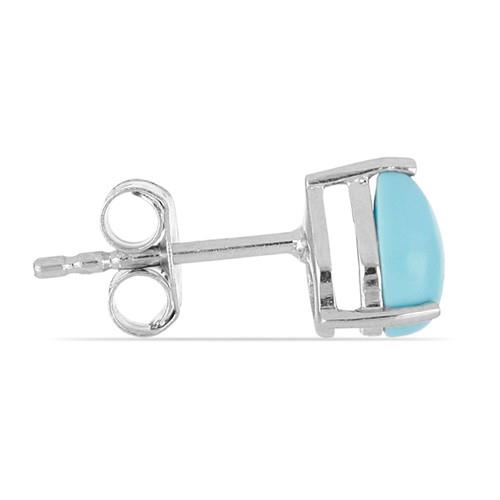 1.60 CT NATURAL TURQUOISE STERLING SILVER EARRINGS #VE014525